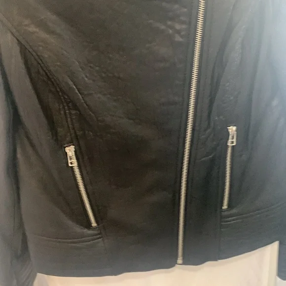 Dawn Levy Black Leather Moto Jacket